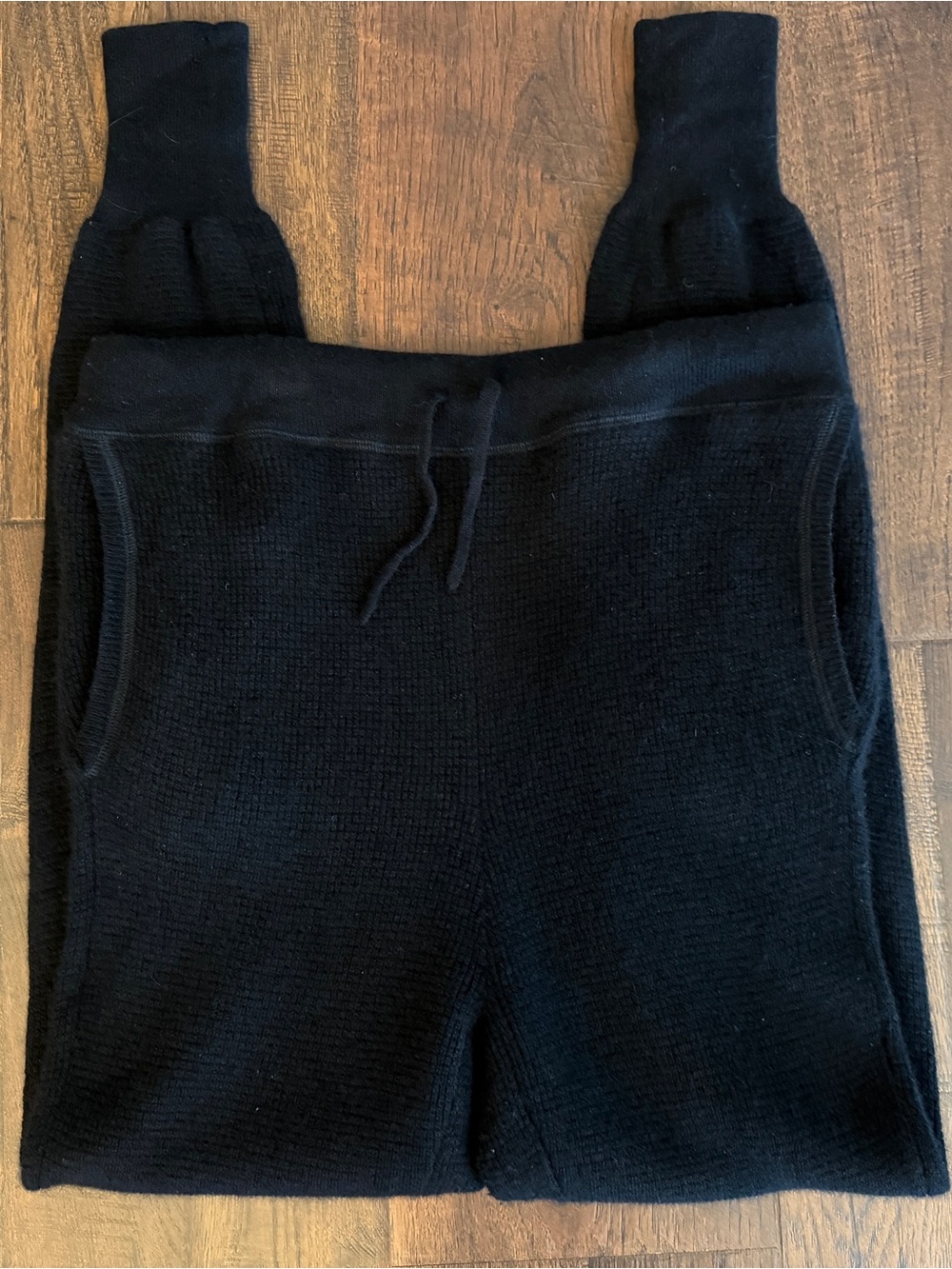 Polo Ralph Lauren Men’s M Rare 100% Cashmere Waffle Knit Jogger Pants Black